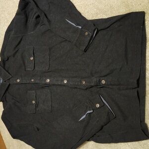 Grizzly Mountain Shirt Long Sleeved Soft Corduroy Gray Blue Size XXL